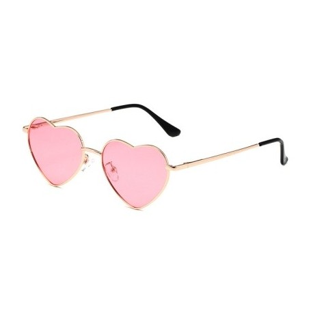 A lencsék színe: arany rózsaszín - Női szív alakú napszemüvegek fémkeretes polarizált napszemüvegek márkatervező