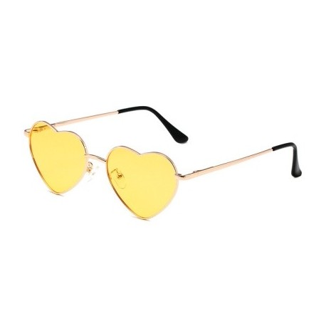A lencsék színe: aranysárga - Női szív alakú napszemüvegek fémkeretes polarizált napszemüvegek márkatervező UV400