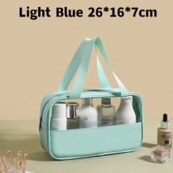 Szín: világoskék M - Kozmetikai táska áttetsző sminktáska nagy kapacitású fürdőszobai mosogatótasak pipereszett