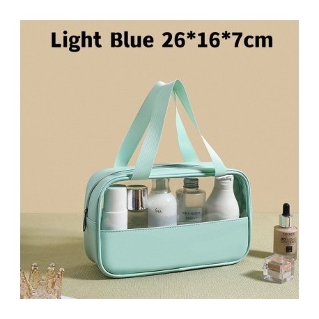 Szín: világoskék M - Kozmetikai táska áttetsző sminktáska nagy kapacitású fürdőszobai mosogatótasak pipereszett