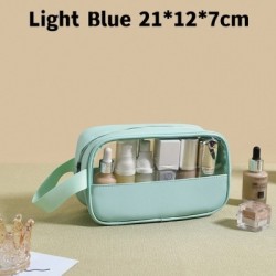 Szín: világoskék S - Kozmetikai táska áttetsző sminktáska nagy kapacitású fürdőszobai mosogatótasak pipereszett
