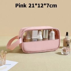Szín: rózsaszín S - Kozmetikai táska áttetsző sminktáska nagy kapacitású fürdőszobai mosogatótasak pipereszett