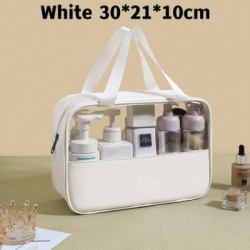 Szín: fehér L - Kozmetikai táska áttetsző sminktáska nagy kapacitású fürdőszobai mosogatótasak pipereszett vízálló