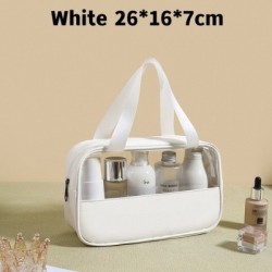 Szín: fehér M - Kozmetikai táska áttetsző sminktáska nagy kapacitású fürdőszobai mosogatótasak pipereszett vízálló