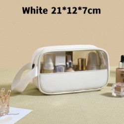 Szín: fehér S - Kozmetikai táska áttetsző sminktáska nagy kapacitású fürdőszobai mosogatótasak pipereszett vízálló