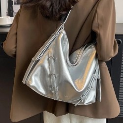 Fekete szín - Nagy kapacitású női hordtáska 2023 új divatos ingázó hónaljtáska, puha bőr válltáska, női