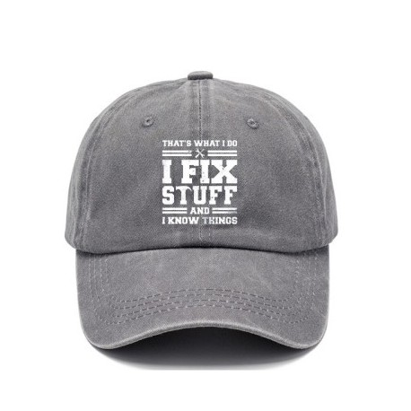 Szín: Szürke - Férfi és női baseballsapkák, állítható, hétköznapi, hímzett I FIX STUFF pamut napozósapkák uniszex