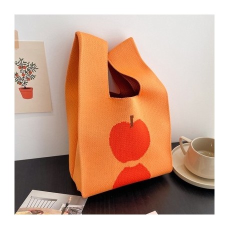 Szín: H - 1db Kézzel készített kötött kézitáska női mini csomós csuklótáska japán alkalmi színes hordtáska diák