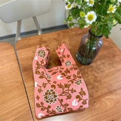 Szín: rózsaszín - Japán niche virágos kötött kézitáska női kézitáska Retro csuklótáska válltáska Alkalmi