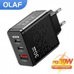 Csatlakoz__-t__pusa_-EU-fekete---OLAF-USB-30W-QC-3.0-gyorst__lt__-Dual-Type-C-portos-hordozhat__-adapter-iPhone-14-13-12-11-IPad